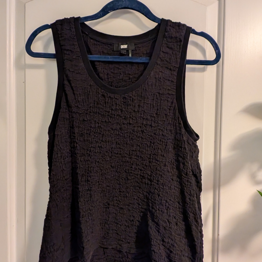 DKNY Black Textured Women's Top
